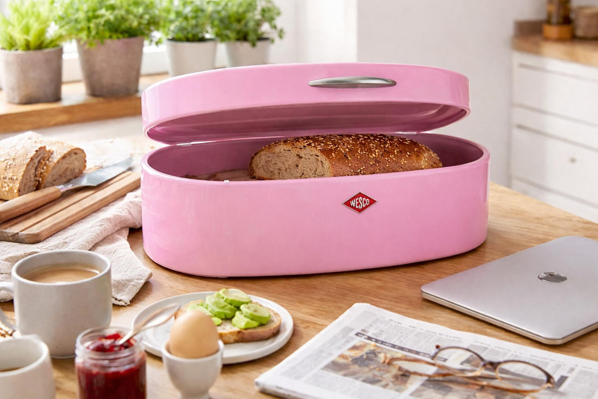 BROTKASTEN - Pink, Basics, Metall (26/41,5/14cm) - Wesco