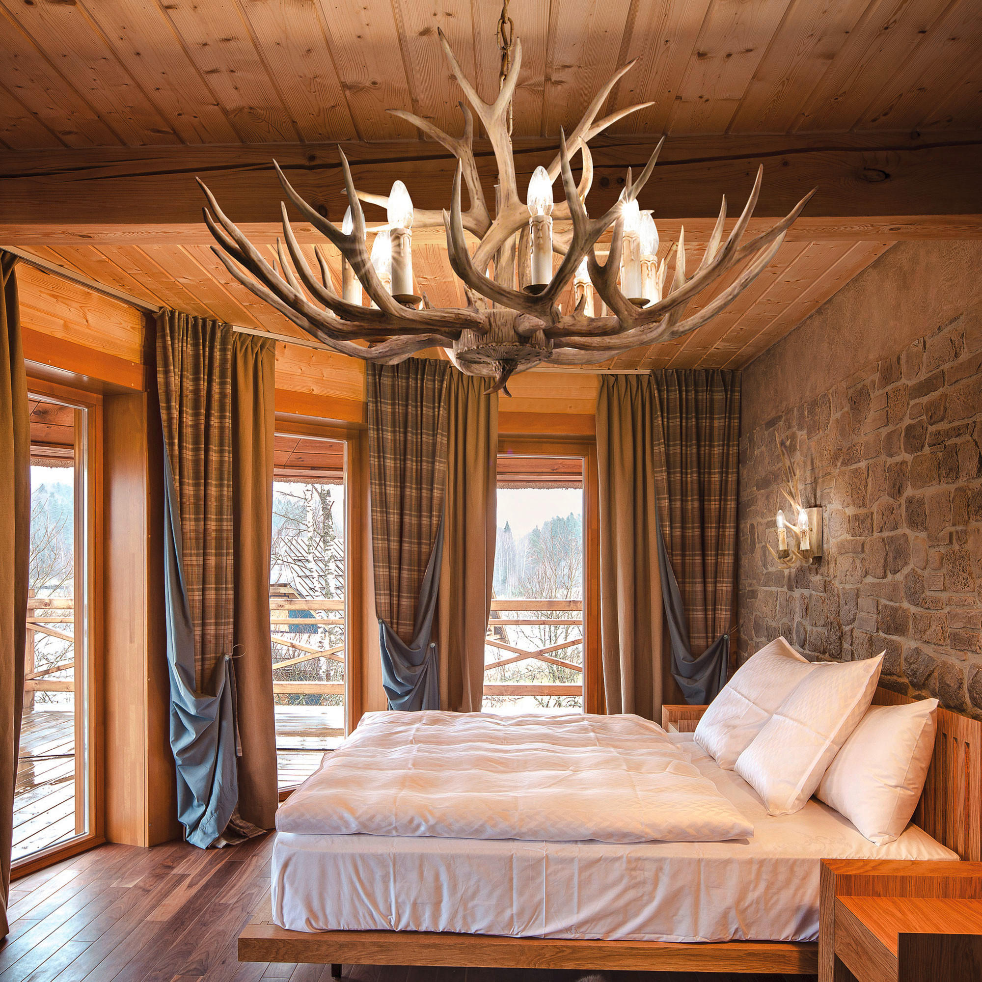 HÄNGELEUCHTE Chalet 91/75-140 cm   - Beige, Natur, Naturmaterialien/Metall (91/75-140cm) - Ideal Lux