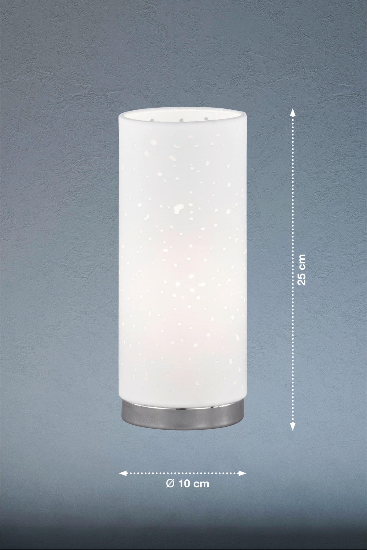 SVJETILJKA STOLNA  - bijela/boje kroma, Basics, metal/tekstil (10/25cm)