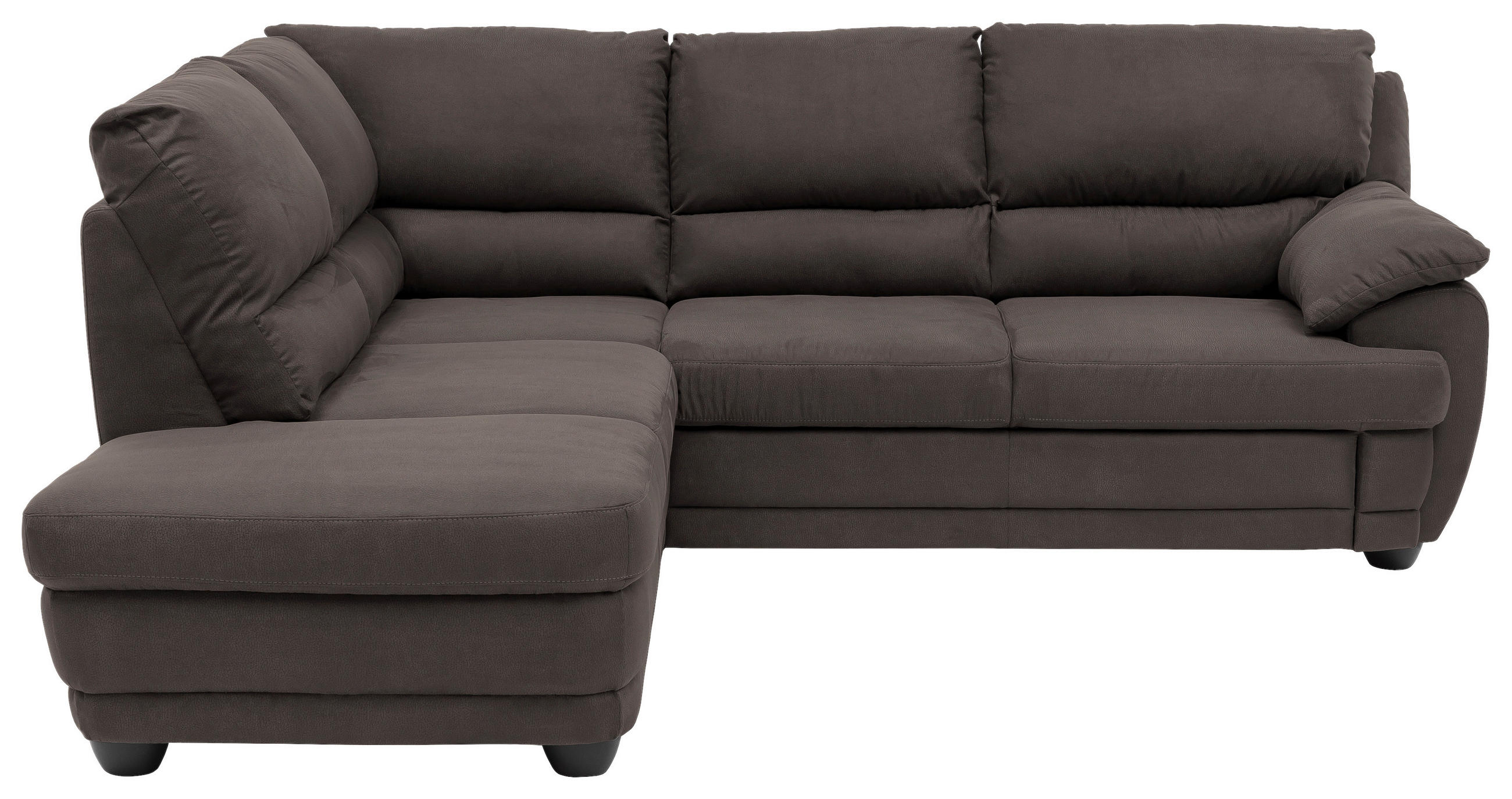 ECKSOFA in Mikrofaser Dunkelbraun  225/245 cm  - Dunkelbraun, Design, Kunststoff/Textil (225/245cm) - Livetastic