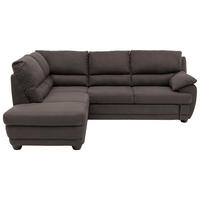 ECKSOFA in Mikrofaser Dunkelbraun  225/245 cm  - Dunkelbraun, Design, Kunststoff/Textil (225/245cm) - Livetastic