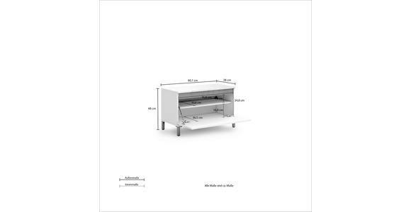 GARDEROBENBANK 80/48/38 cm - Anthrazit/Weiß, Design, Holzwerkstoff/Kunststoff (80/48/38cm) - Xora