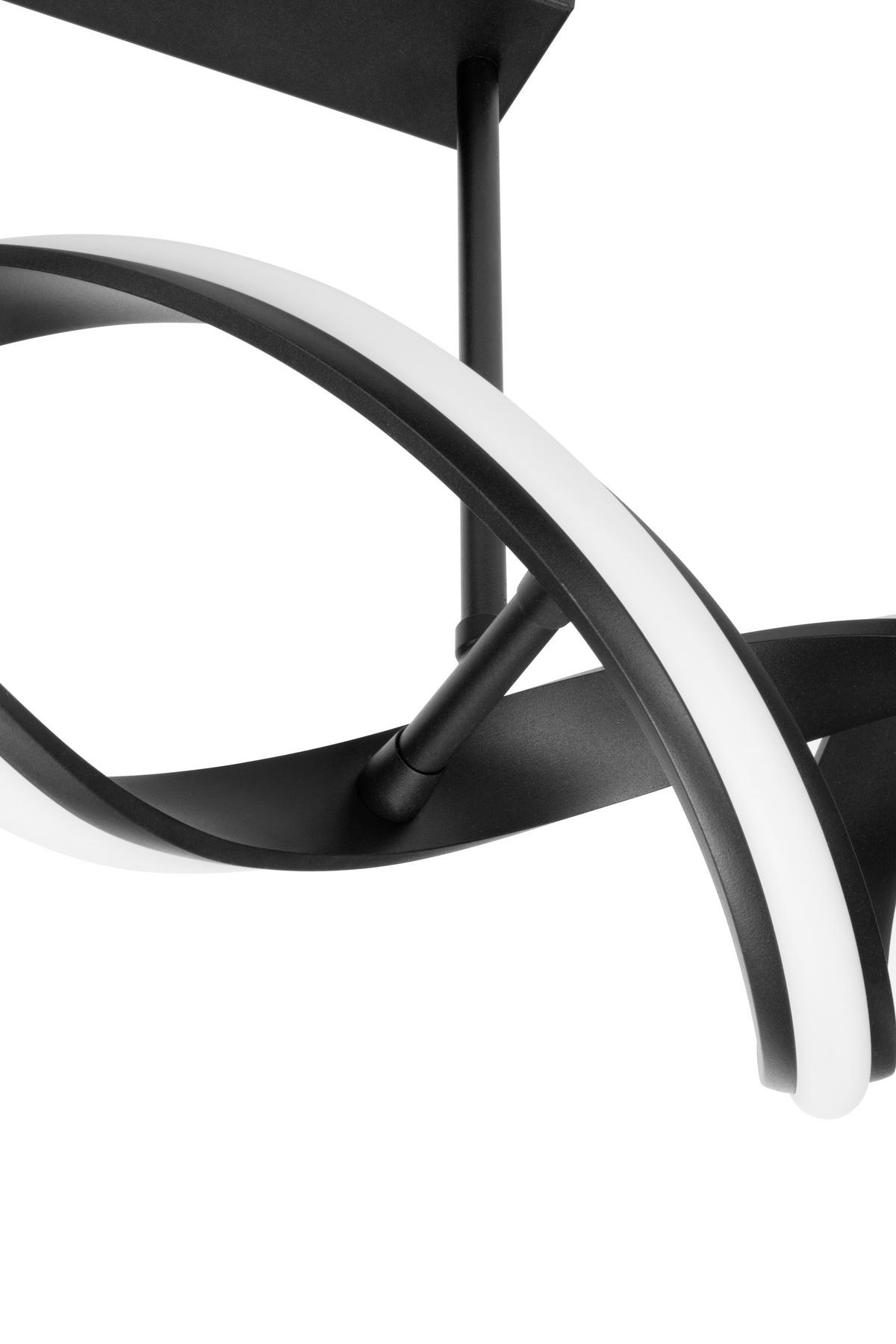 LED-DECKENLEUCHTE Bracknell 120/22/32 cm   - Schwarz, Design, Kunststoff/Metall (120/22/32cm) - Novel