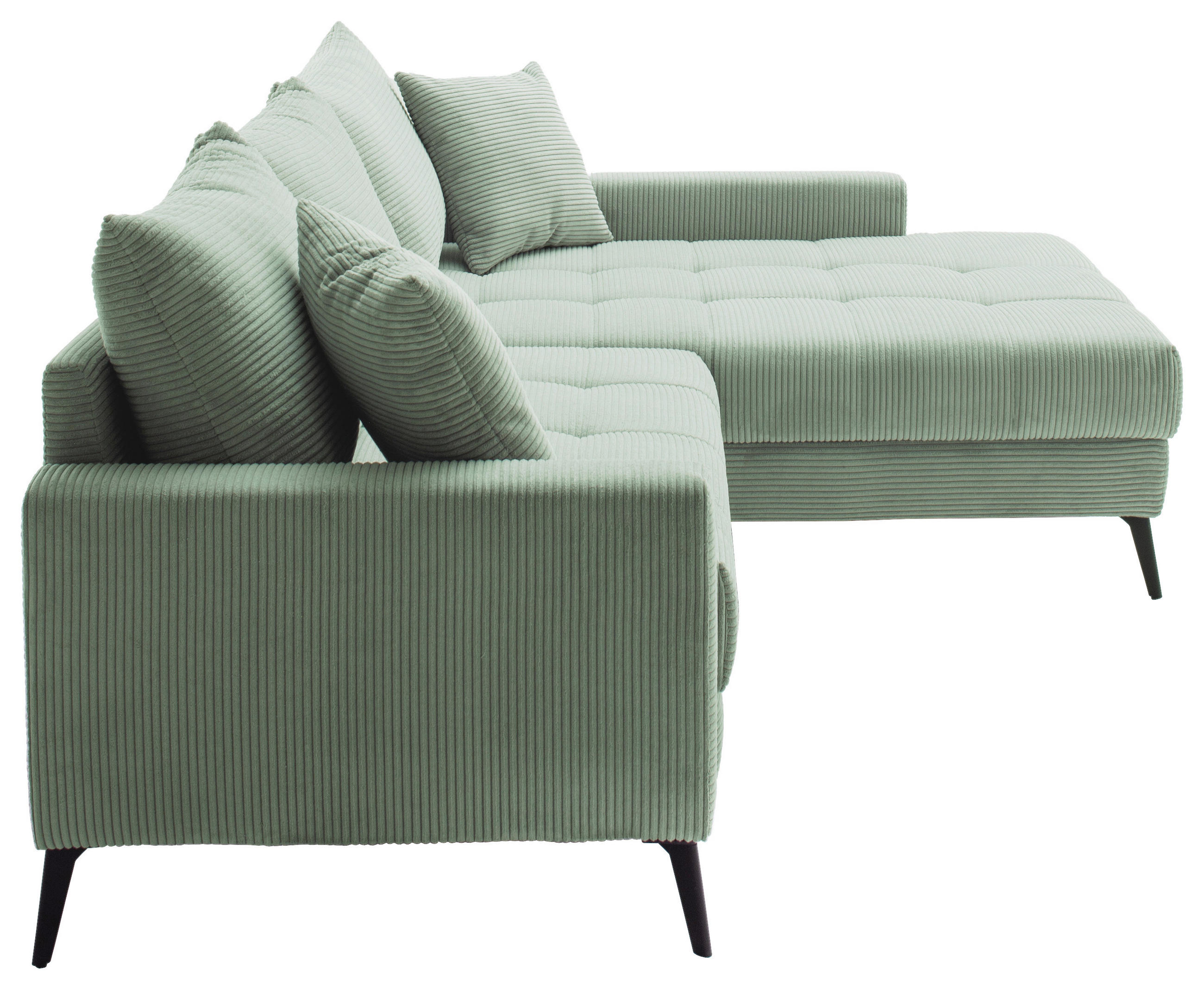 Thumbnail - Hom`in Ecksofa, Pastellgrün, Textil, 5-Sitzer, Füllung: Polyetherschaumkern, Ottomane rechts, L-Form, 280x173 cm, seiten...
