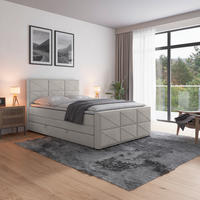 BOXSPRINGBETT 140/200 cm  in Hellgrau  - Hellgrau, MODERN, Holz/Kunststoff (140/200cm) - MID.YOU