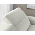 ECKSOFA in Echtleder Weiß  305/163 cm  - Eichefarben/Schwarz, Design, Leder/Holz (305/163cm) - Novel