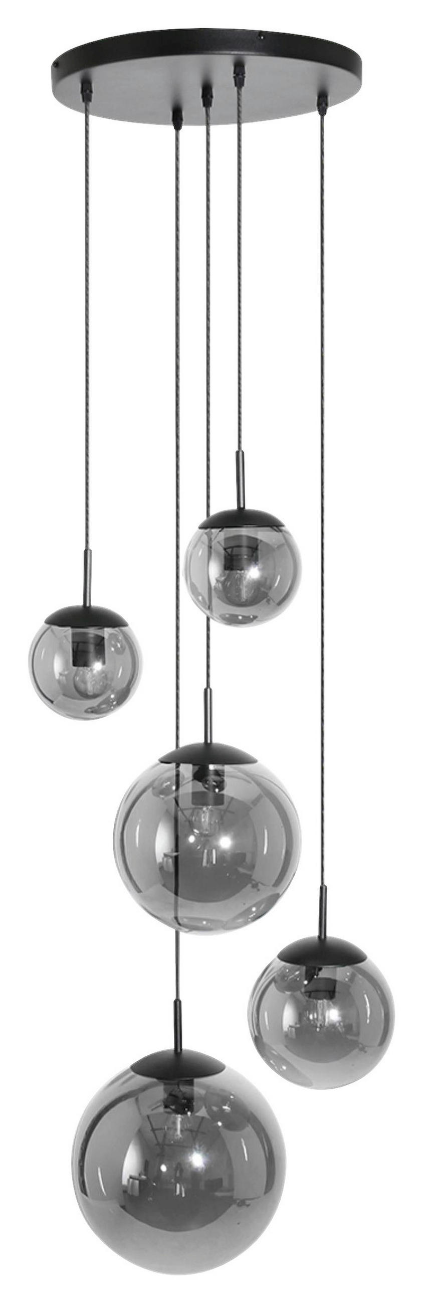 DECKENLEUCHTE     - Schwarz, Trend, Glas/Metall (60/115-373/60cm)