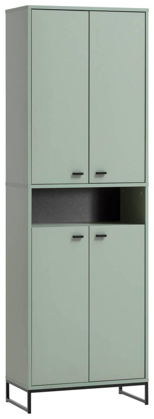 SCHUHSCHRANK Grün - Schwarz/Grün, LIFESTYLE, Holzwerkstoff/Metall (60,2/185,5/33,1cm) - MID.YOU