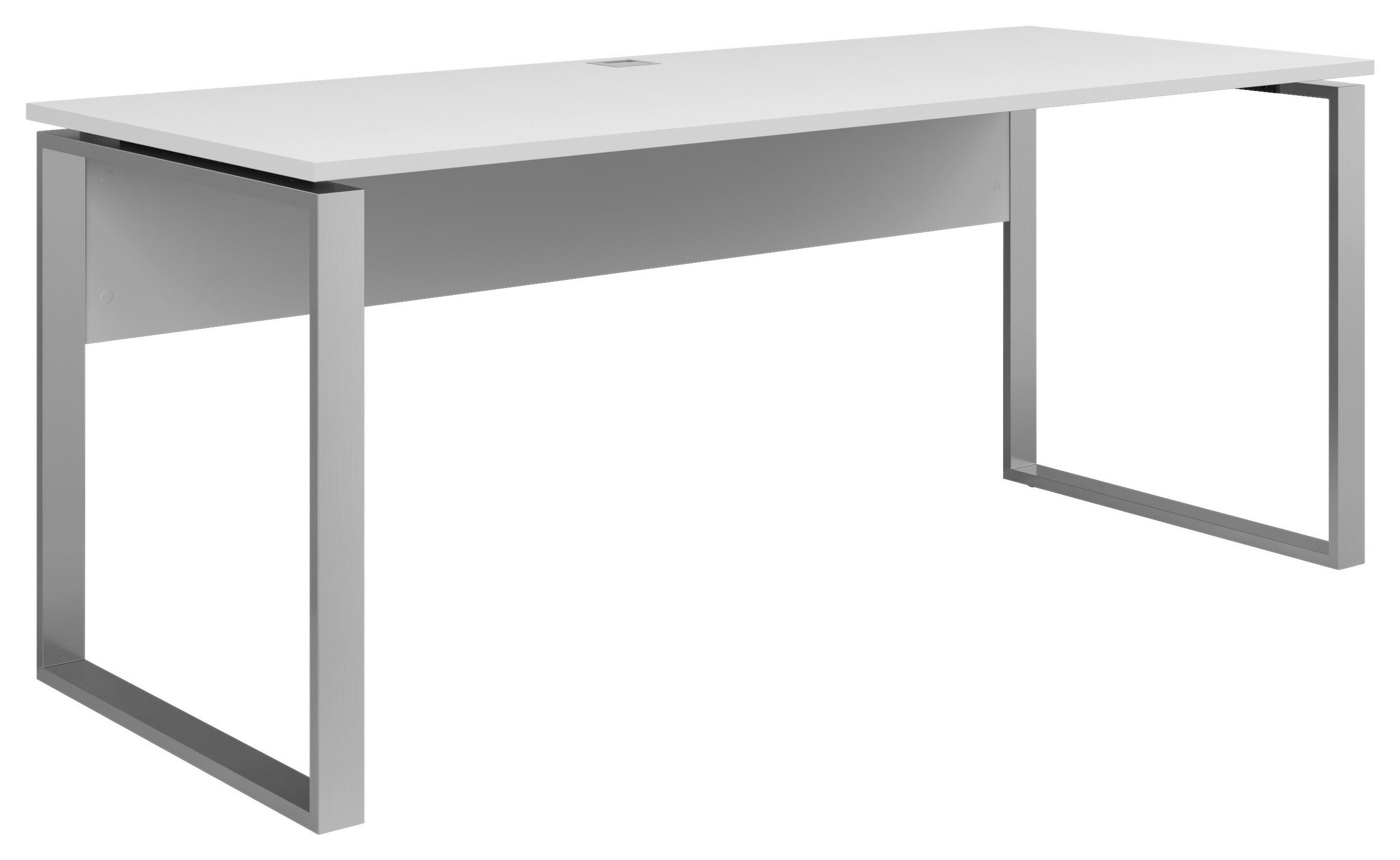 SCHREIBTISCH 180/76/77 cm  in Weiß  - Weiß, KONVENTIONELL, Holzwerkstoff/Metall (180/76/77cm) - Voleo