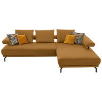 ECKSOFA in Echtleder Gelb  305/224 cm  - Gelb/Schwarz, Design, Leder/Metall (305/224cm) - Dieter Knoll
