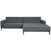 ECKSOFA in Flachgewebe Dunkelgrau  - Dunkelgrau/Schwarz, Design, Textil/Metall (285/190cm) - Johann Jakob