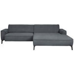 ECKSOFA in Flachgewebe Dunkelgrau  285/190 cm  - Dunkelgrau/Schwarz, Design, Textil/Metall (285/190cm) - Johann Jakob