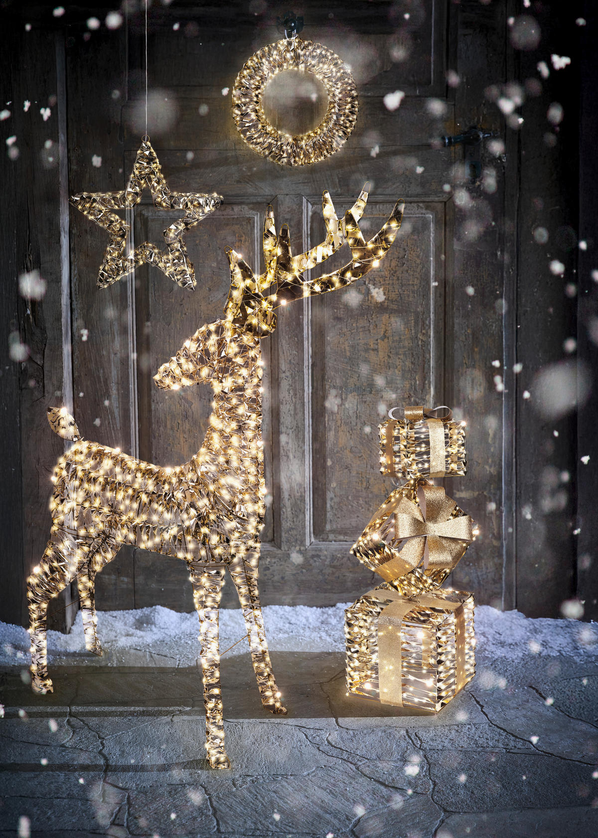 DEKORENTIER  - Goldfarben, Basics, Kunststoff/Metall (65/18/130cm) - X-Mas