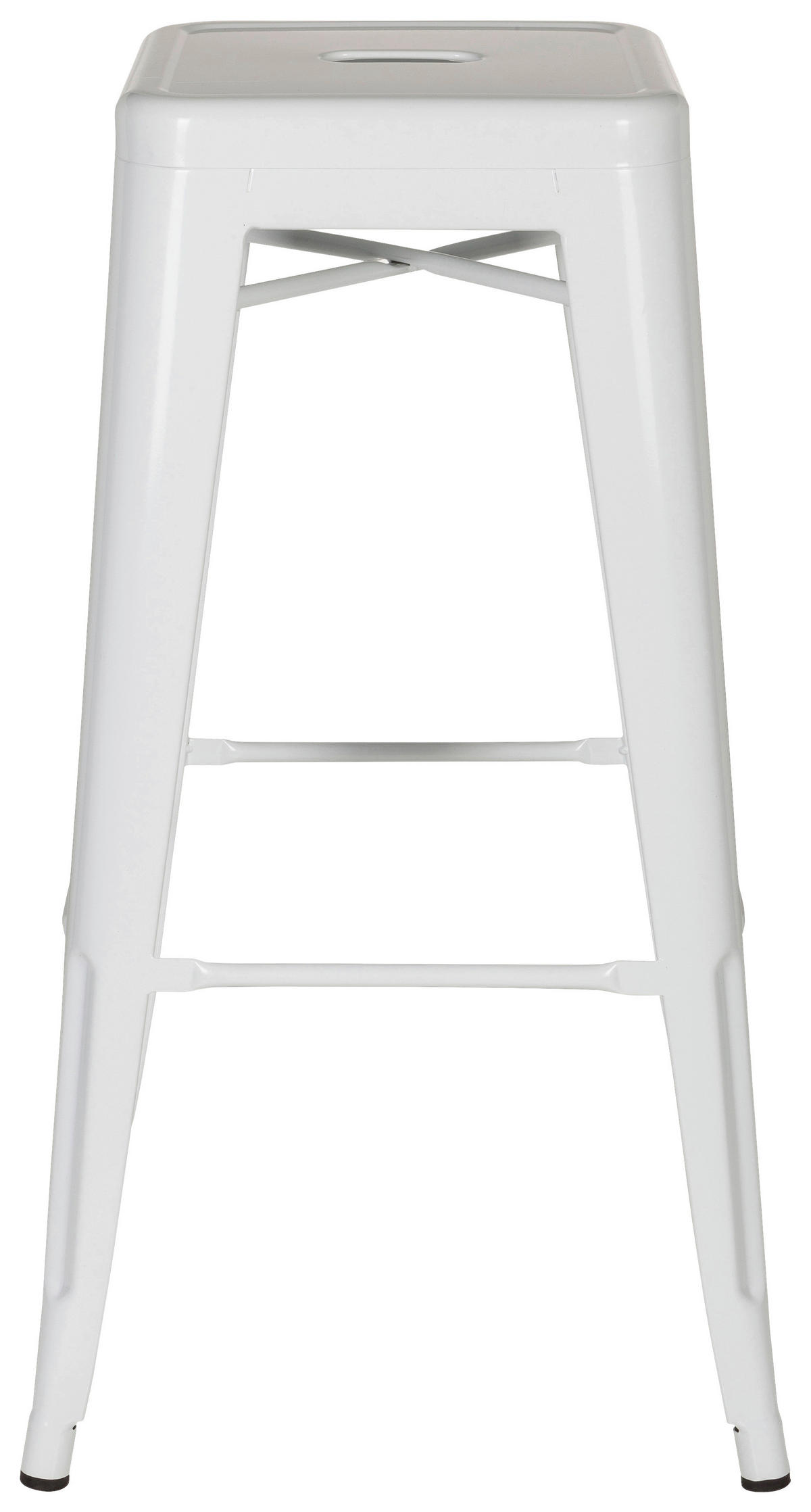 BARHOCKER Weiß Stahl stapelbar  - Weiß, Basics, Metall (44/77/44cm) - MID.YOU