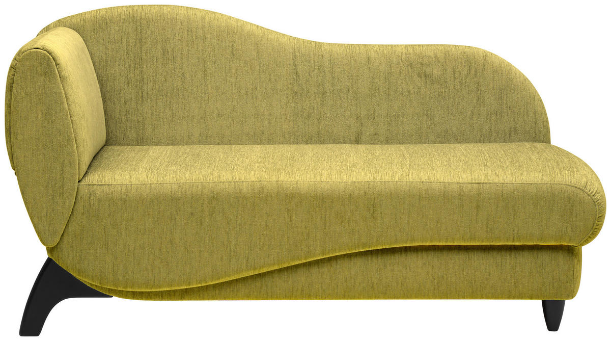 RÉCAMIERE in Webstoff Hellgrün  - Schwarz/Hellgrün, Modern, Holz/Textil (84/87/171-190cm) - Joka