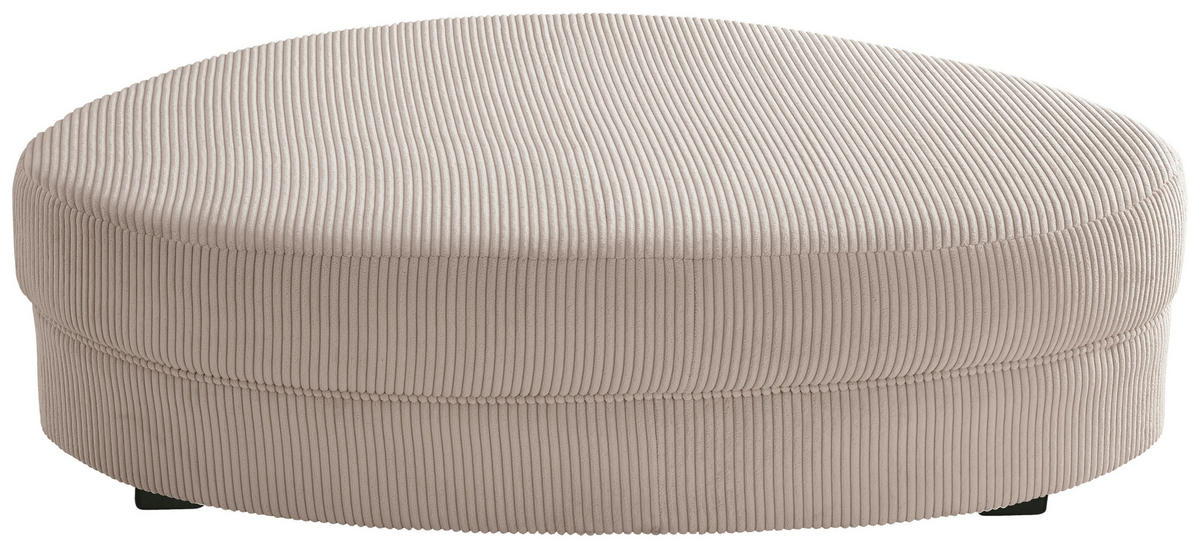 Wohnlandschaft inkl. Hocker in Cord Beige  - Beige/Schwarz, Design, Kunststoff/Textil (300/160cm) - Livetastic