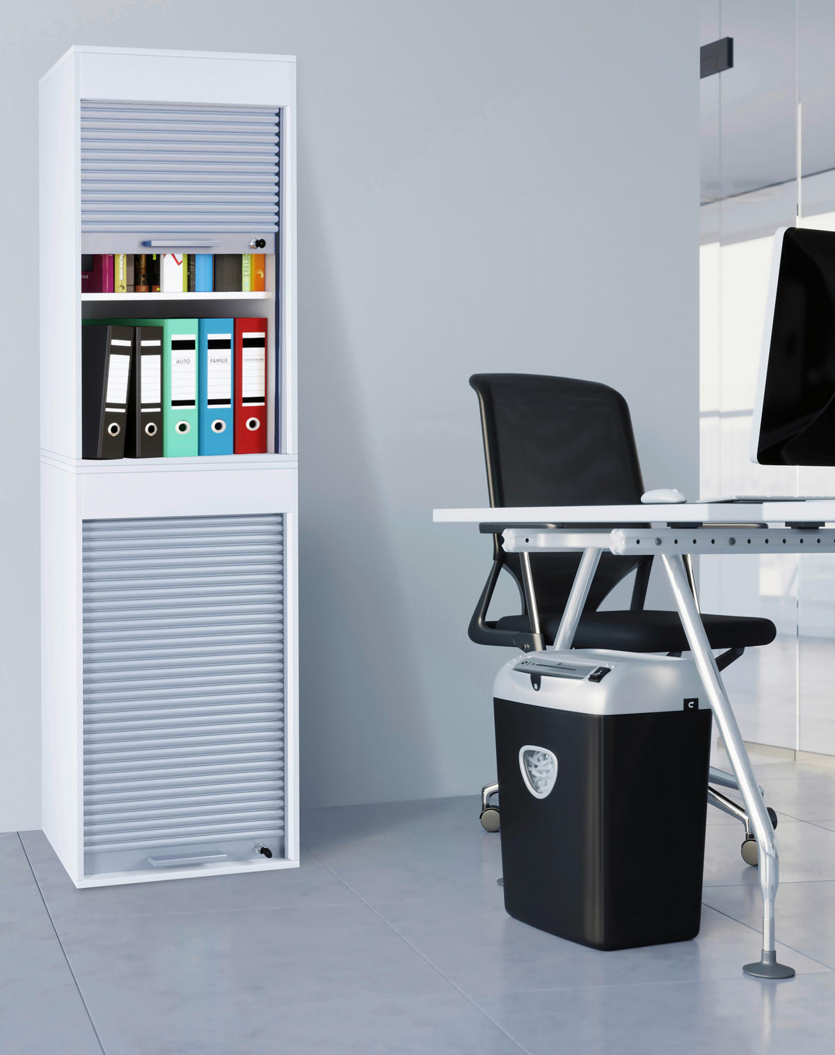 AKTENSCHRANK 50/186/40 cm  - Weiss, Modern, Holzwerkstoff/Kunststoff (50/186/40cm) - MID.YOU