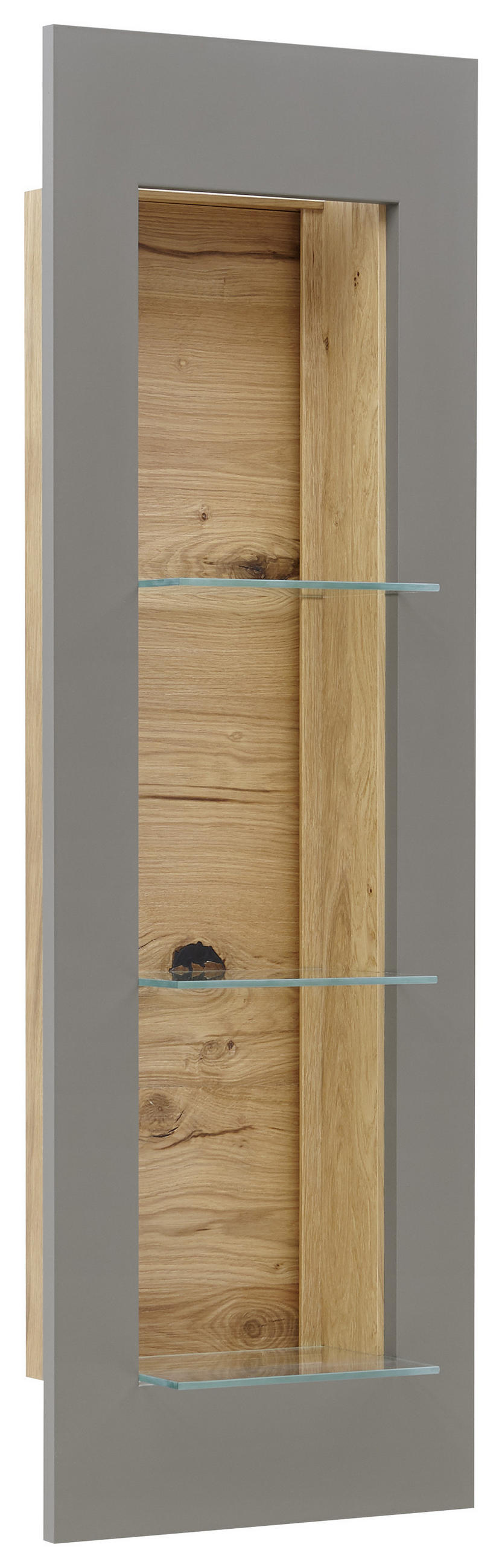 HÄNGEELEMENT Asteiche furniert Walnussfarben, Alteiche - Alteiche/Walnussfarben, KONVENTIONELL, Glas/Holz (39/118/38cm) - Voleo