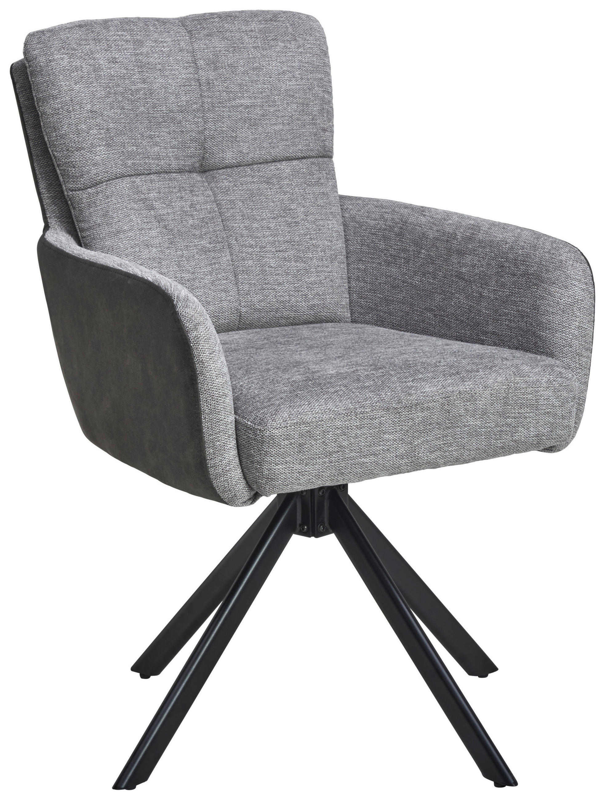 ARMLEHNSTUHL  in Eisen Leinenoptik  - Schwarz/Grau, LIFESTYLE, Holz/Textil (60/88/67cm) - MID.YOU