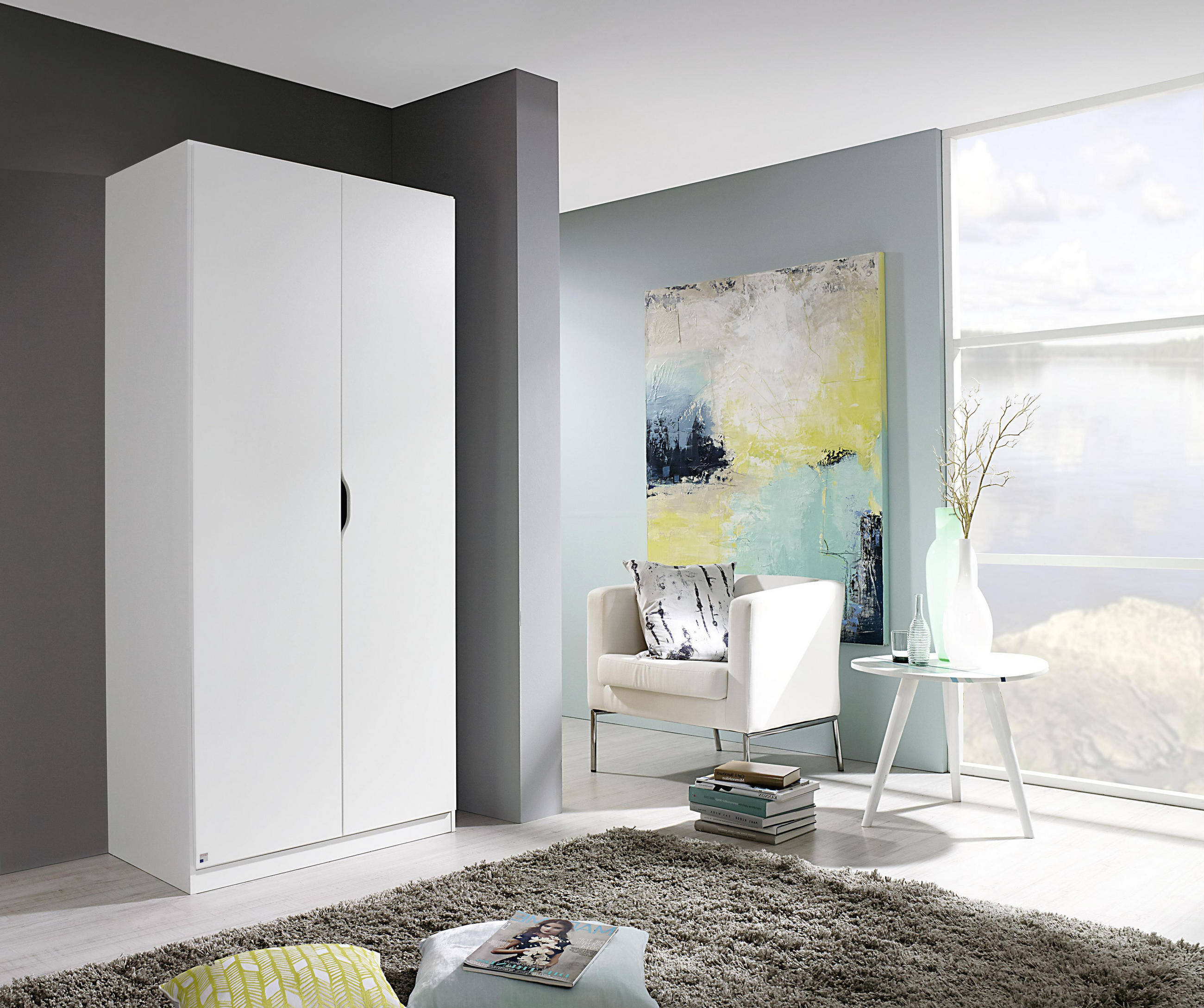 DREHTÜRENSCHRANK 2-türig Weiß  - Weiß, MODERN, Holzwerkstoff (91/197/54cm) - Rauch Möbel