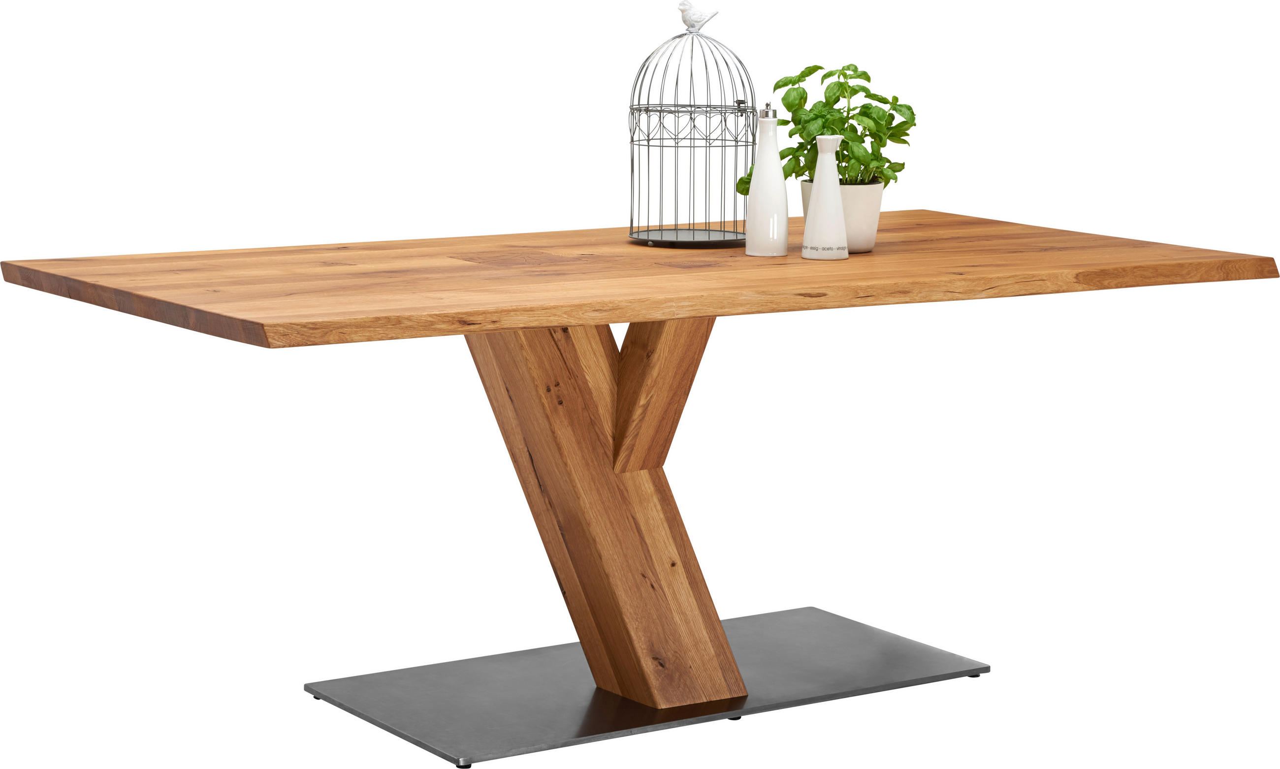 ESSTISCH in Holz 200/95/76 cm  - Eichefarben/Anthrazit, KONVENTIONELL, Holz/Metall (200/95/76cm) - Cassando