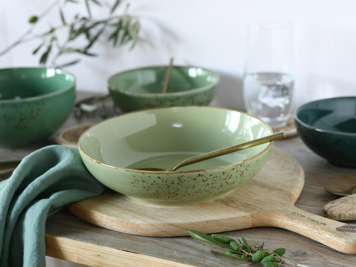 SCHÜSSELSET Nature Collection Green Life 12-teilig  - Grün, Basics, Keramik - Creatable