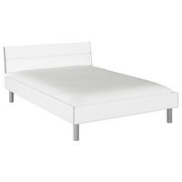 BETT 140/200 cm  in Weiss   - Weiss/Alufarben, Design, Holzwerkstoff/Metall (140/200cm) - Carryhome