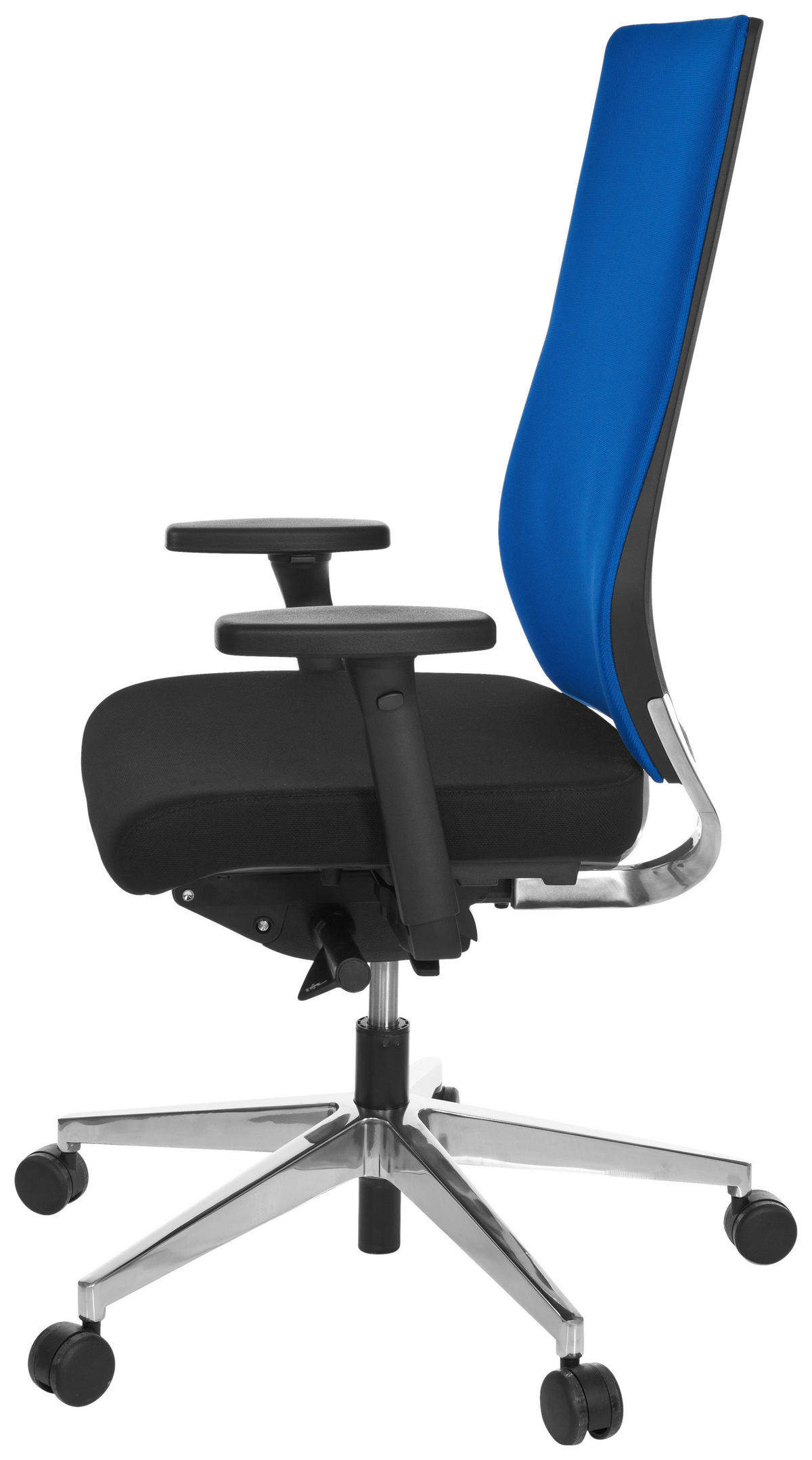 DREHSTUHL Flachgewebe Blau, Schwarz  - Chromfarben/Blau, MODERN, Kunststoff/Textil (60/123/53cm) - MID.YOU
