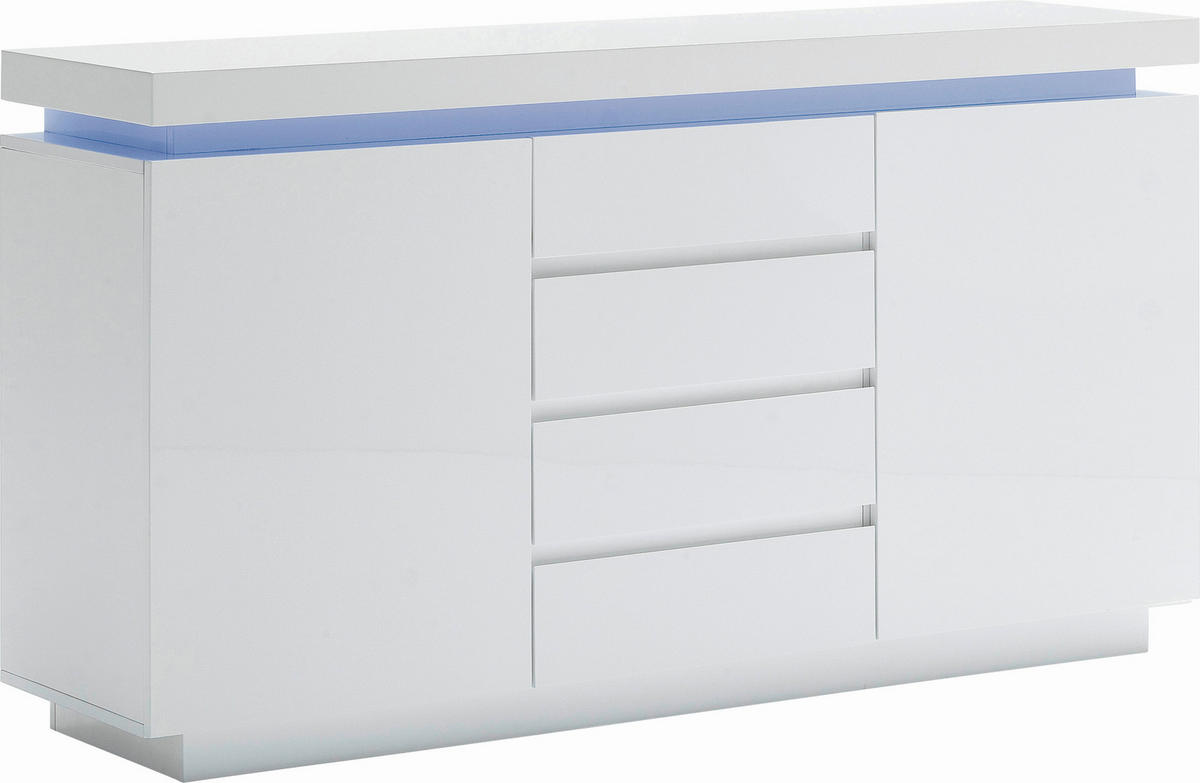 KOMMODE 150/81/40 cm  in Weiss Hochglanz  - Weiss Hochglanz, Design, Holzwerkstoff (150/81/40cm)