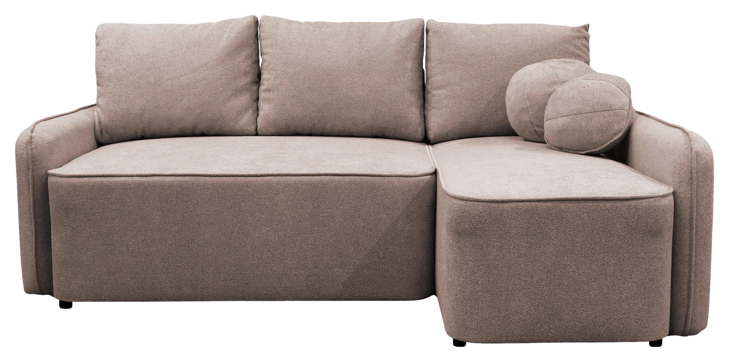ECKSOFA in Struktur, Bouclé Rosa  - Schwarz/Rosa, Design, Kunststoff/Textil (209/143cm) - MID.YOU