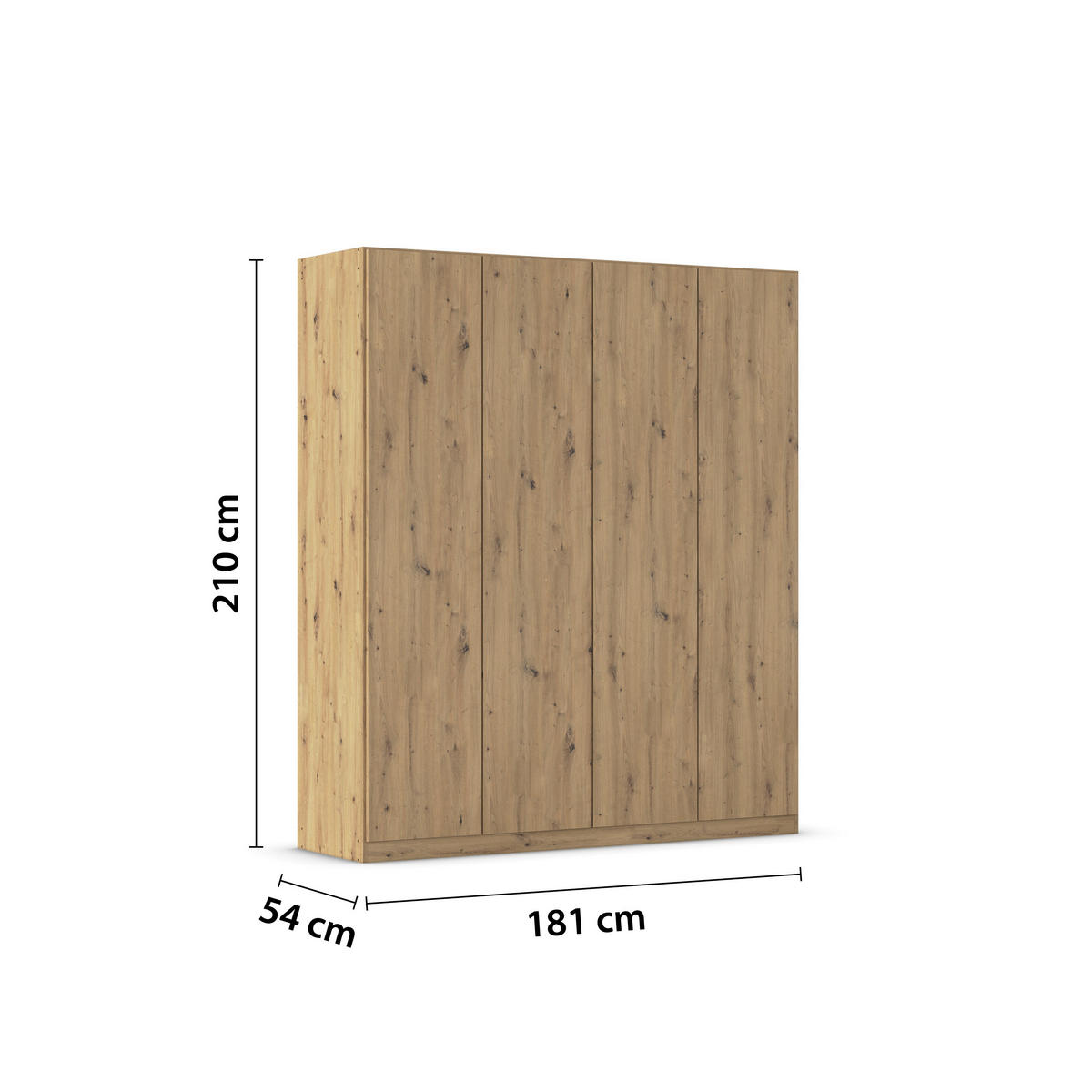 FALTTÜRENSCHRANK in Eiche Artisan  - Eiche Artisan, Holzwerkstoff (181/210/54cm) - Boxxx