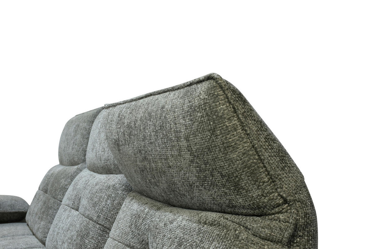 ECKSOFA Grau Chenille  - Schwarz/Grau, Design, Kunststoff/Textil (162/314cm) - Livetastic
