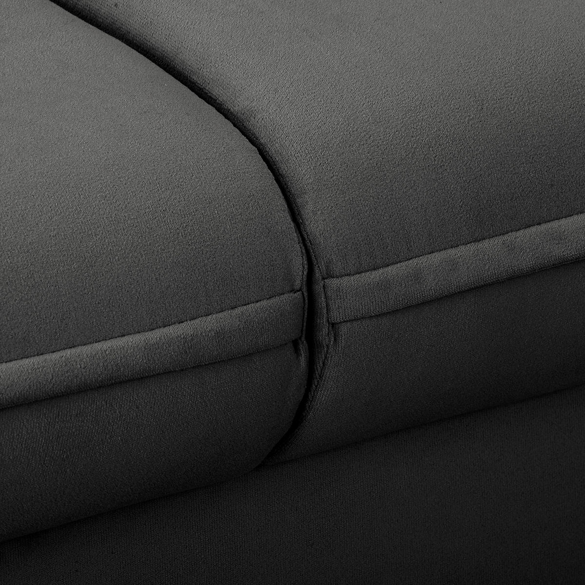 2-SITZER-SOFA Samt Schwarz  - Schwarz, Design, Holz/Textil (138/86/100cm) - P & B