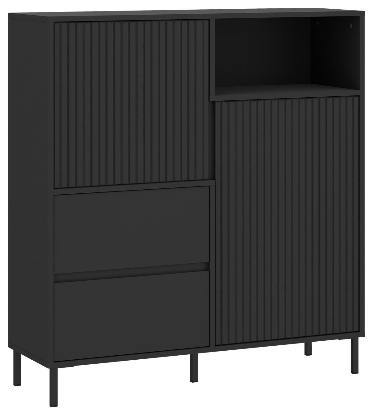 KOMMODE AVENALE  in 105,4/117,2/40 cm  - Anthrazit/Schwarz, Trend, Holzwerkstoff/Metall (105,4/117,2/40cm) - Hom`in