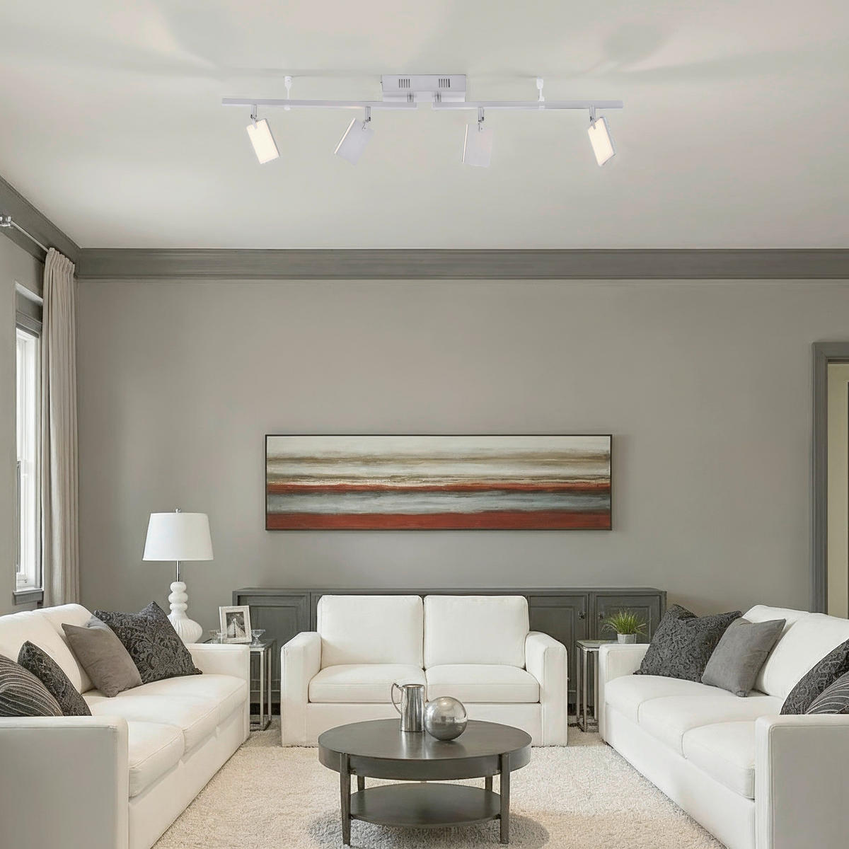 LED-STRAHLER PURE-MIRA 101/95/22,5 cm  - Alufarben, Design, Kunststoff/Metall (101/95/22,5cm) - Neuhaus PURE