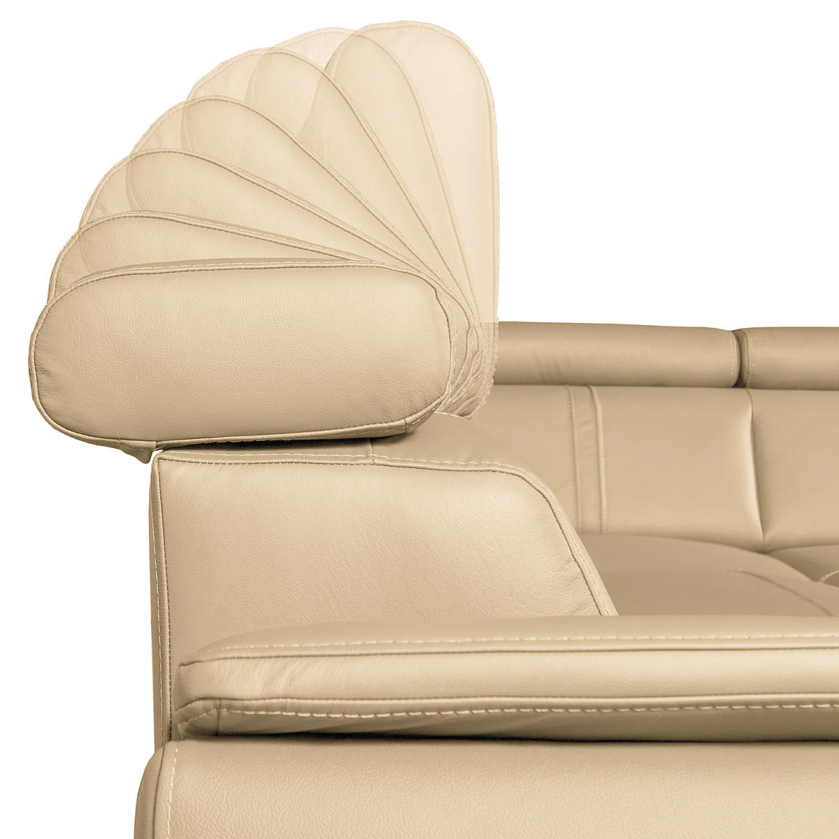 ECKSOFA Beige Echtleder  - Wengefarben/Beige, Design, Leder/Holz (265/193cm) - Livetastic