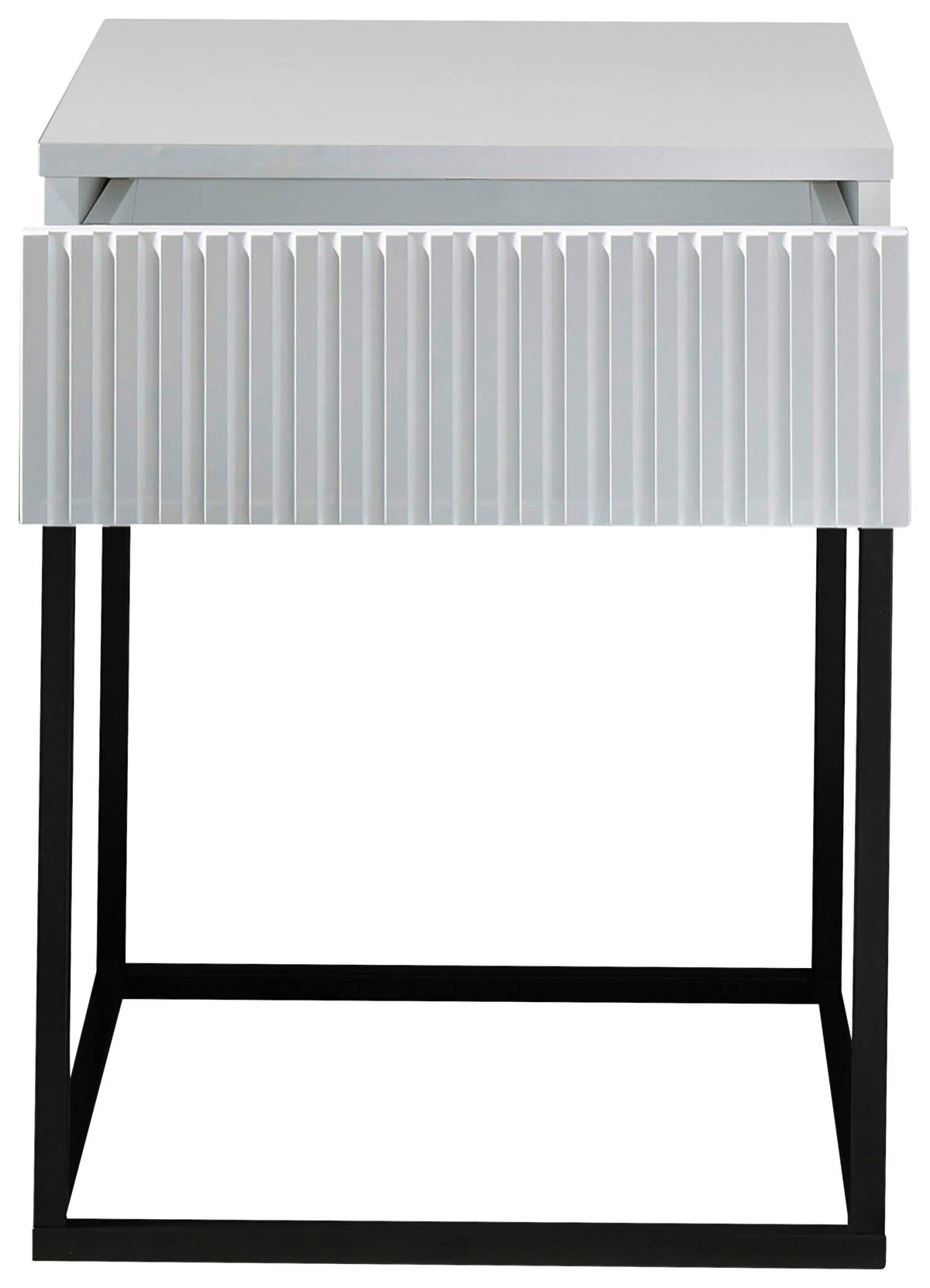 NOČNÍ STOLEK, černá, bílá, 40/52/38,5 cm - bílá/černá, Moderní, kov/kompozitní dřevo (40/52/38,5cm) - Hom`in