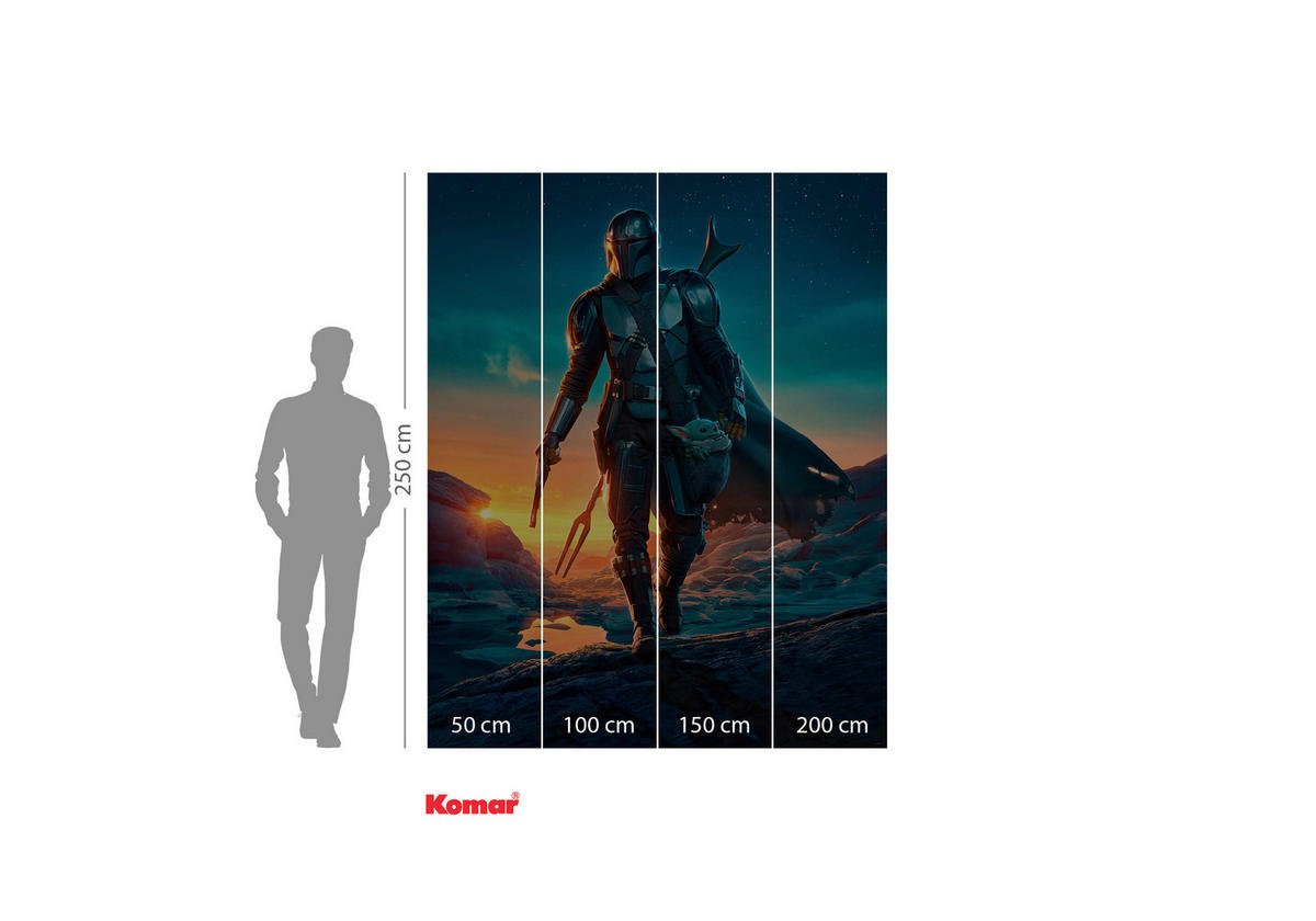 FOTOTAPETE THE MANDALORIAN  - Multicolor, Design, Textil (200/250cm) - Star Wars