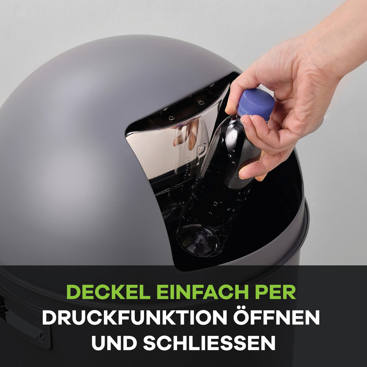 ABFALLEIMER 50 L  - Grau, KONVENTIONELL, Metall (34/74cm) - P & B