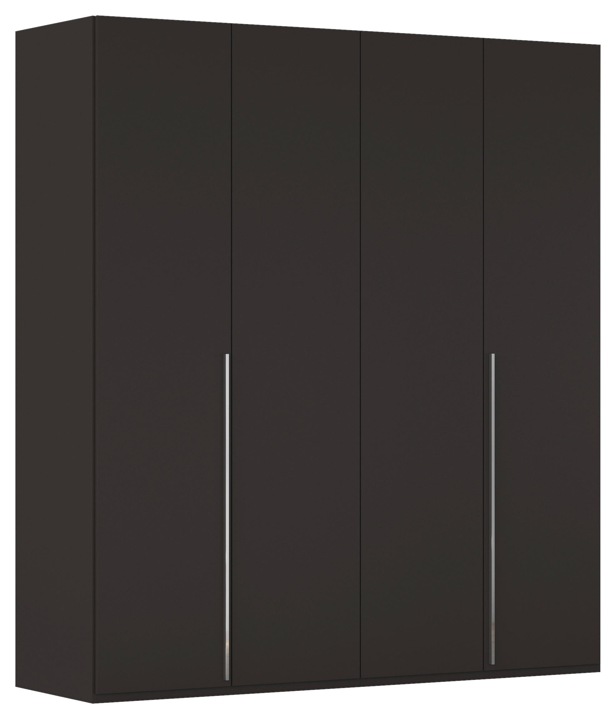 DREHTÜRENSCHRANK 201/223/60 cm 4-türig Schwarz  - Chromfarben/Schwarz, Design, Holzwerkstoff/Metall (201/223/60cm) - home24