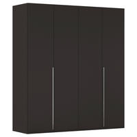 DREHTÜRENSCHRANK 201/223/60 cm 4-türig Schwarz  - Chromfarben/Schwarz, Design, Holzwerkstoff/Metall (201/223/60cm) - home24