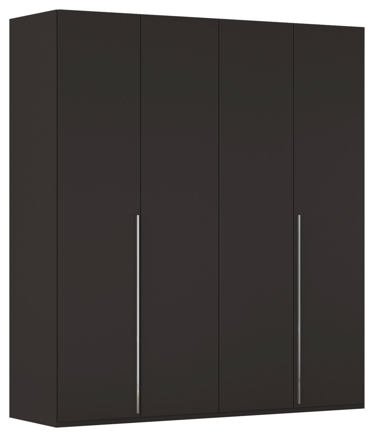 DREHTÜRENSCHRANK 201/223/60 cm 4-türig Schwarz  - Chromfarben/Schwarz, Design, Holzwerkstoff/Metall (201/223/60cm) - home24