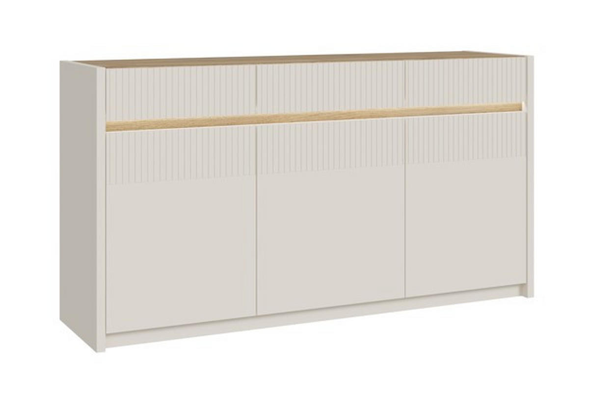 KOMODA, barvy dubu, pískové barvy, 160/85,9/41,5 cm - barvy dubu/pískové barvy, Design, kompozitní dřevo/plast (160/85,9/41,5cm) - Hom`in