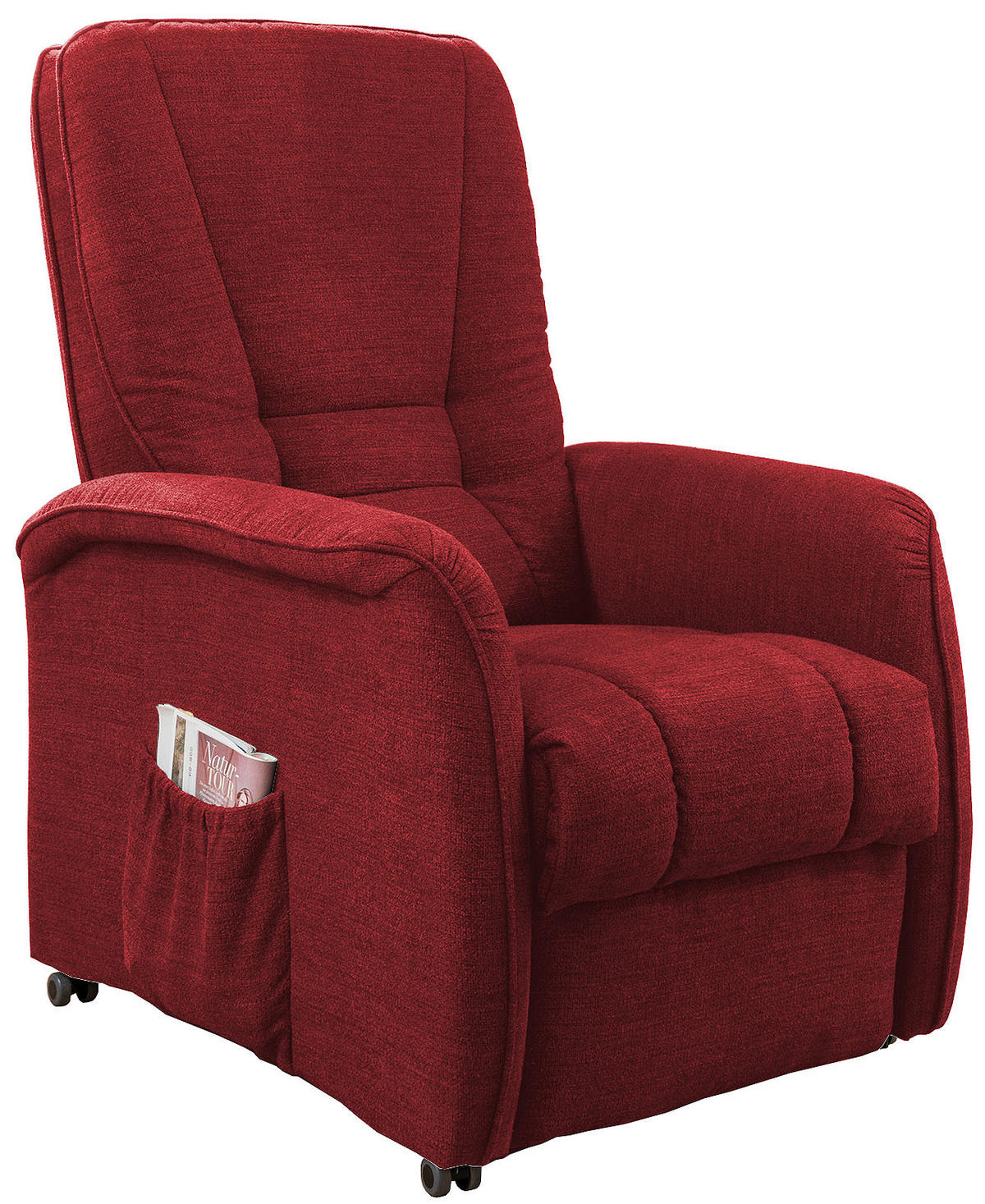 FERNSEHSESSEL in Struktur Rot  - Rot/Schwarz, Design, Kunststoff/Textil (77/107/88cm) - Livetastic