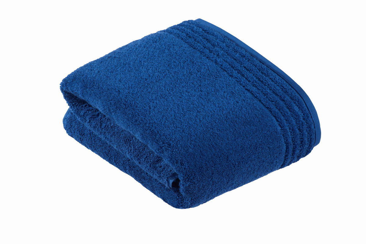 BADETUCH Vienna Style Supersoft Dunkelblau 100/150 cm  - Dunkelblau, Basics, Textil (100/150cm) - Vossen