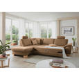 ECKSOFA in Mikrofaser Sandfarben  - Sandfarben/Wildeiche, KONVENTIONELL, Holz/Textil (236/286cm) - Voleo