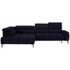 ECKSOFA Schwarz Samt, Webstoff  - Schwarz, Design, Textil/Metall (216/300cm) - Welnova
