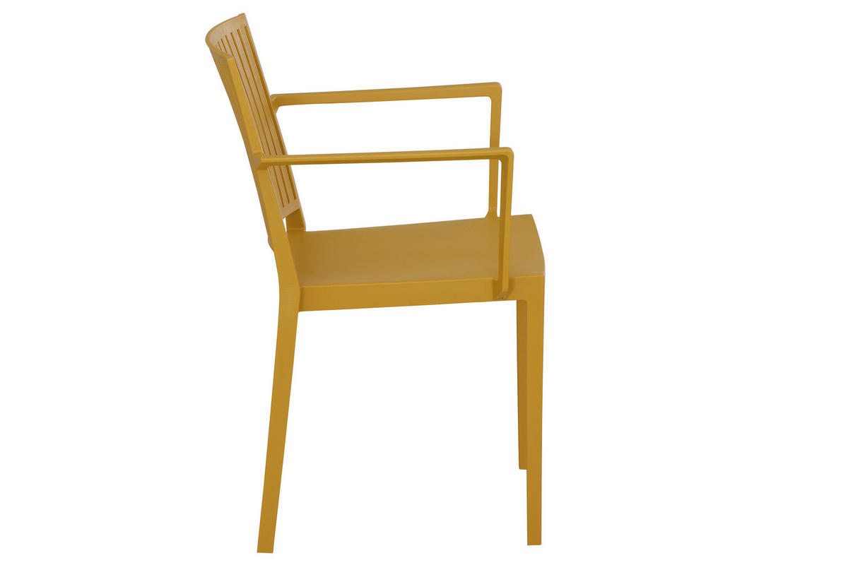 GARTENGARNITUR 3-teilig Stahl  - Anthrazit/Gelb, Basics, Kunststoff/Metall (57/80/56cm) - Siena Garden