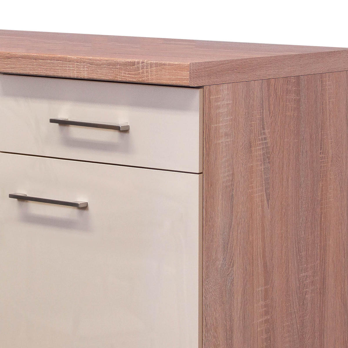 KÜCHENUNTERSCHRANK 80/86/60 cm  in Kaschmir  - Kaschmir/Edelstahlfarben, MODERN, Holzwerkstoff/Metall (80/86/60cm) - FlexWell