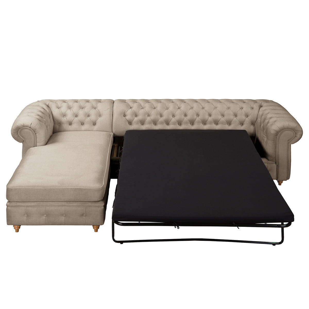 ECKSOFA Laura Taupe Mikrofaser  - Taupe/Creme, Design, Holz/Textil (182/284cm) - P & B